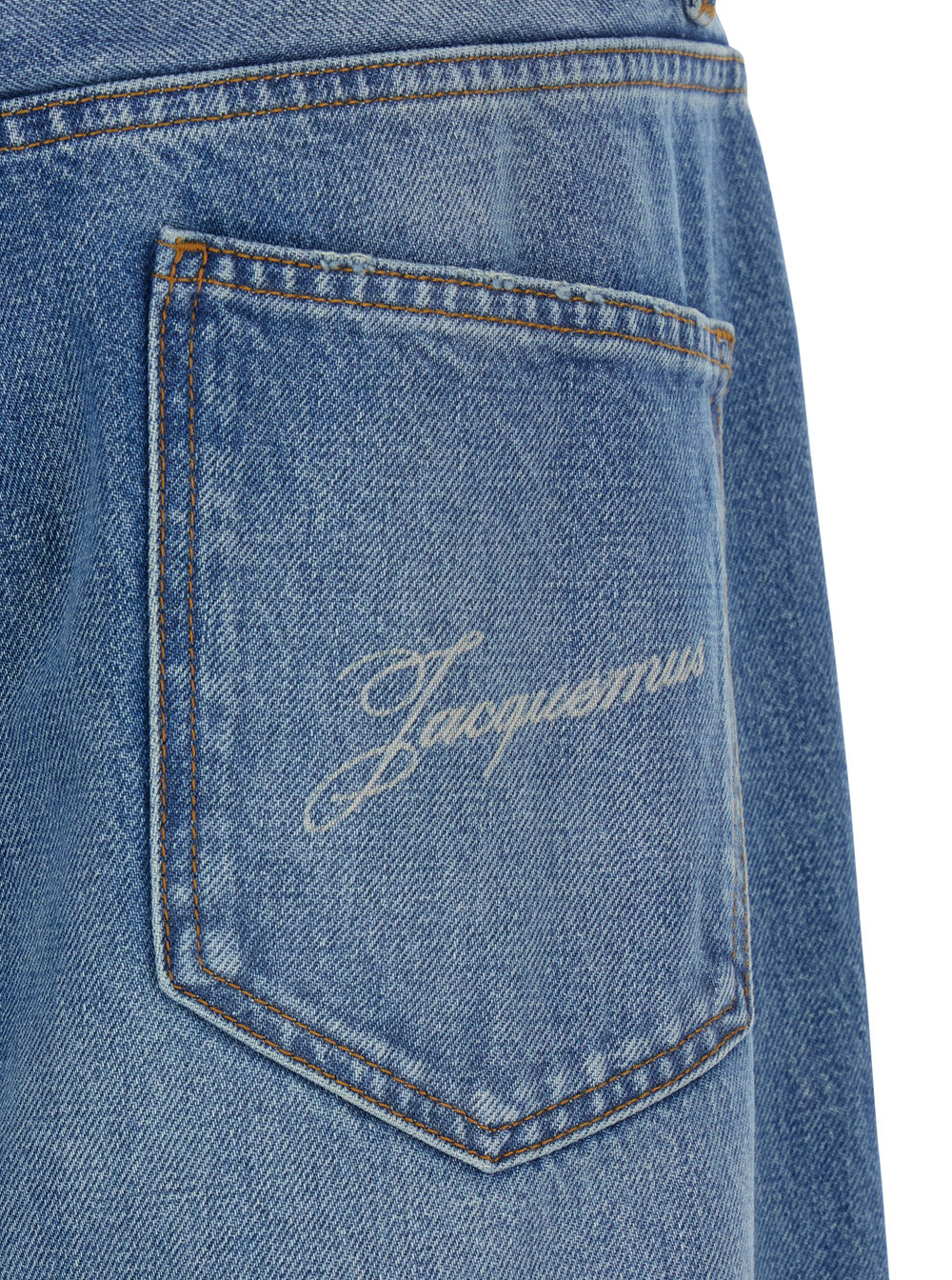 Jacquemus Men 'Le De-Nimes Droit' Blue Jeans With Logo Embroidery On The Pocket In Denim For Men JACQUEMUS