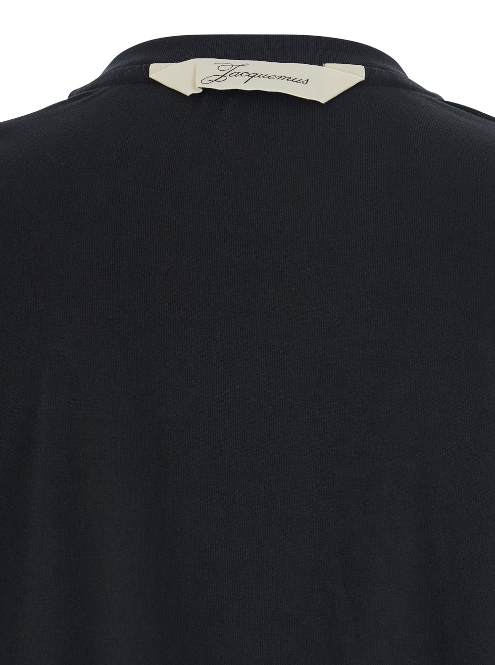 Jacquemus Men 'Le Rond Carre Mc' Black T-Shirt With Round Neck And Logo On The Back In Fabric Man JACQUEMUS