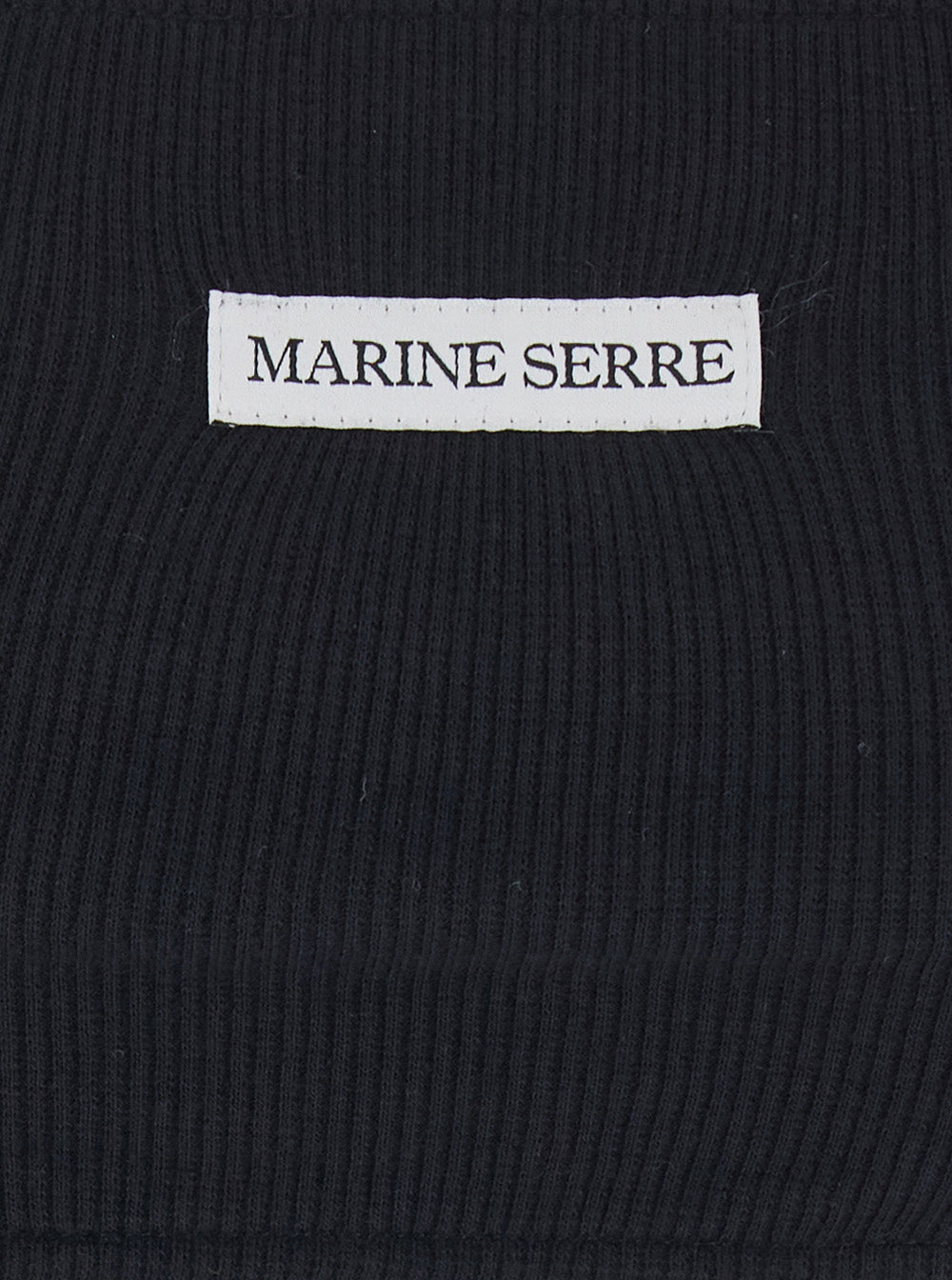 Marine Serre Women Cute 70'S Bra - Black - Top With Thin Straps And V-Neck - In Cotton - Women MARINE SERRE