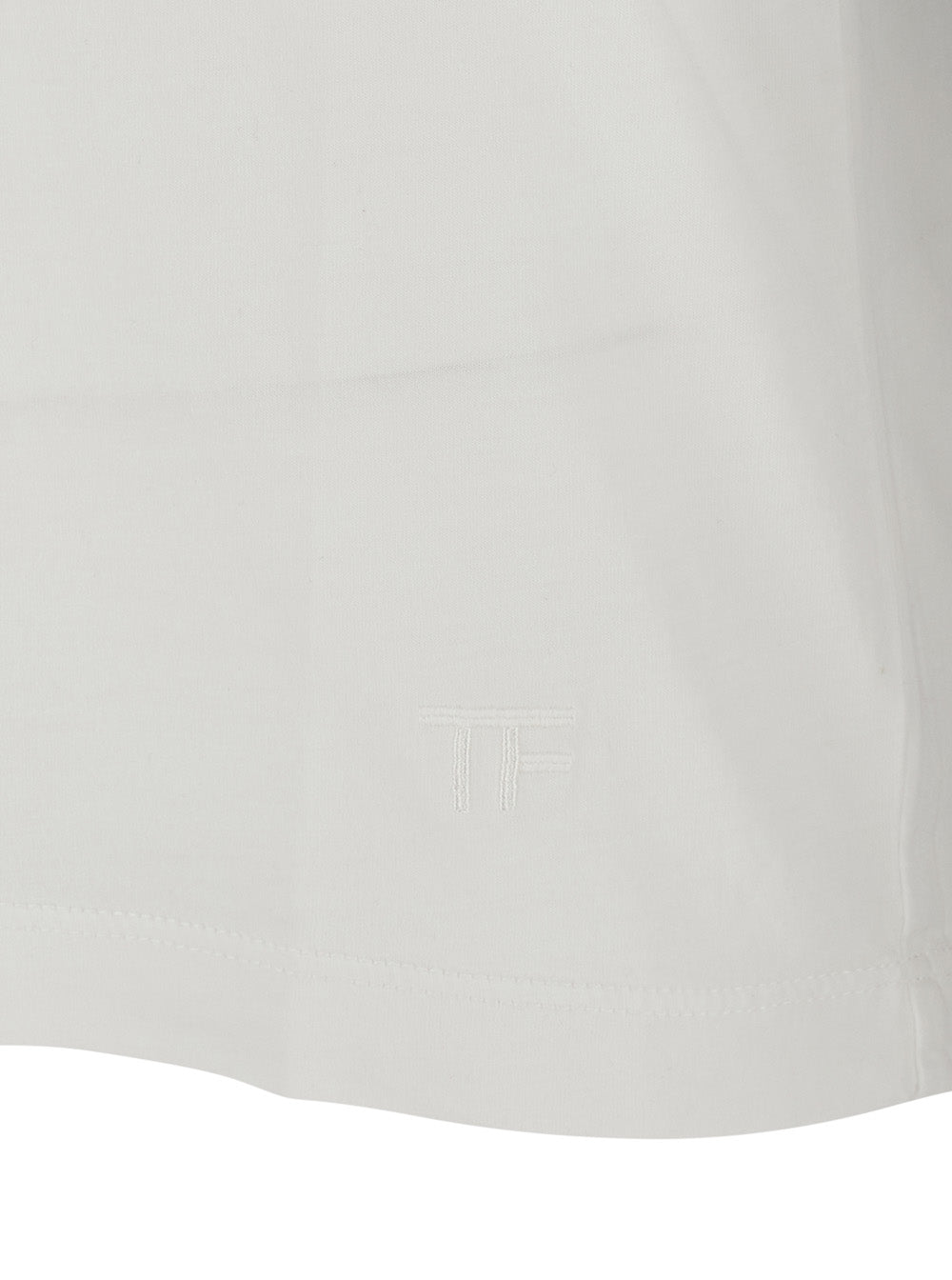 Tom Ford Men T-Shirt 'Cotton Silk Ss' White With Round Neck In Cotton And Silk Men TOM FORD