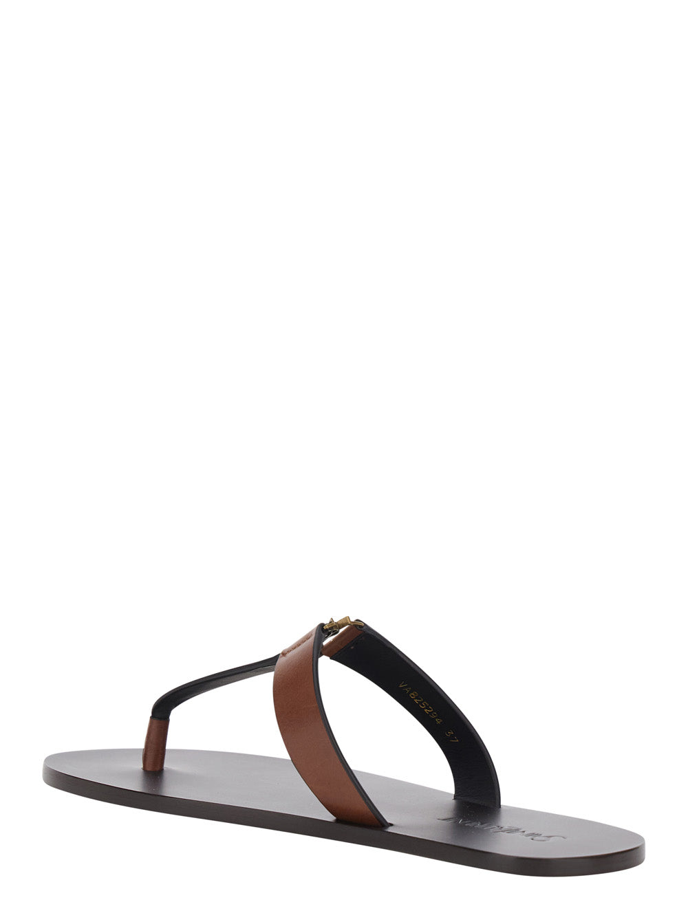 Saint Laurent Women Brown Sandals 'Babylone' With Crossed Straps In Leather For Women SAINT LAURENT