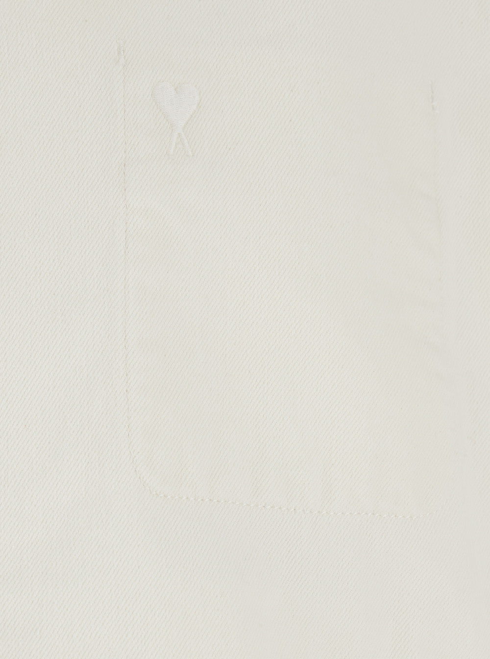 Ami Paris Men White Jacket With Classic Collar And Tone-On-Tone Adc Embroidery On The Front In Fabric For Men AMI PARIS