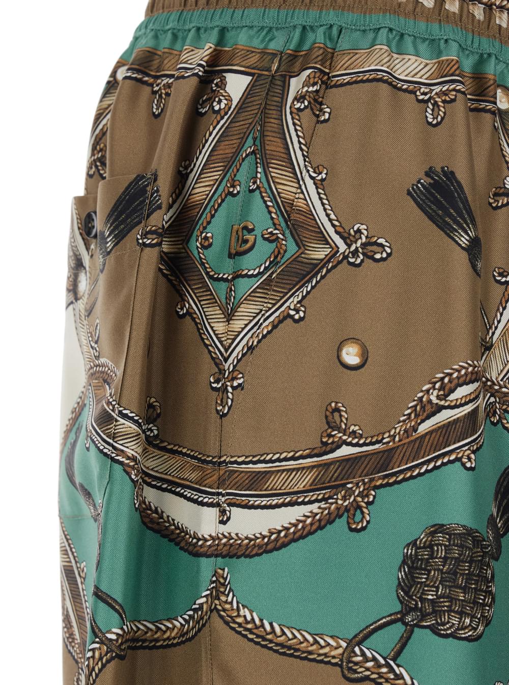 Dolce & Gabbana Men Multicolor Bermuda 'Vanity' With All-Over Print In Silk For Men DOLCE & GABBANA