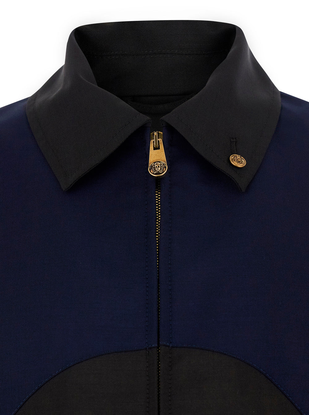 Versace Men Brown Jacket With Classic Collar And Zip Closure On The Front In Leather For Men VERSACE