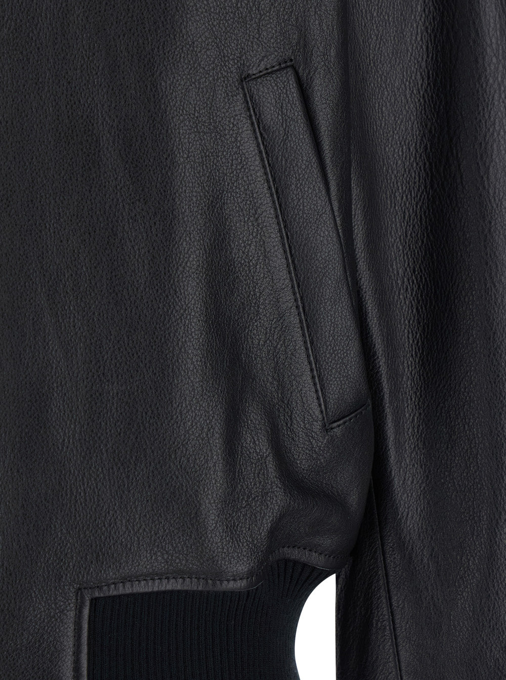 Ami Paris Men Black Jacket With Front Zip Closure And Long Sleeves In Leather Man AMI PARIS