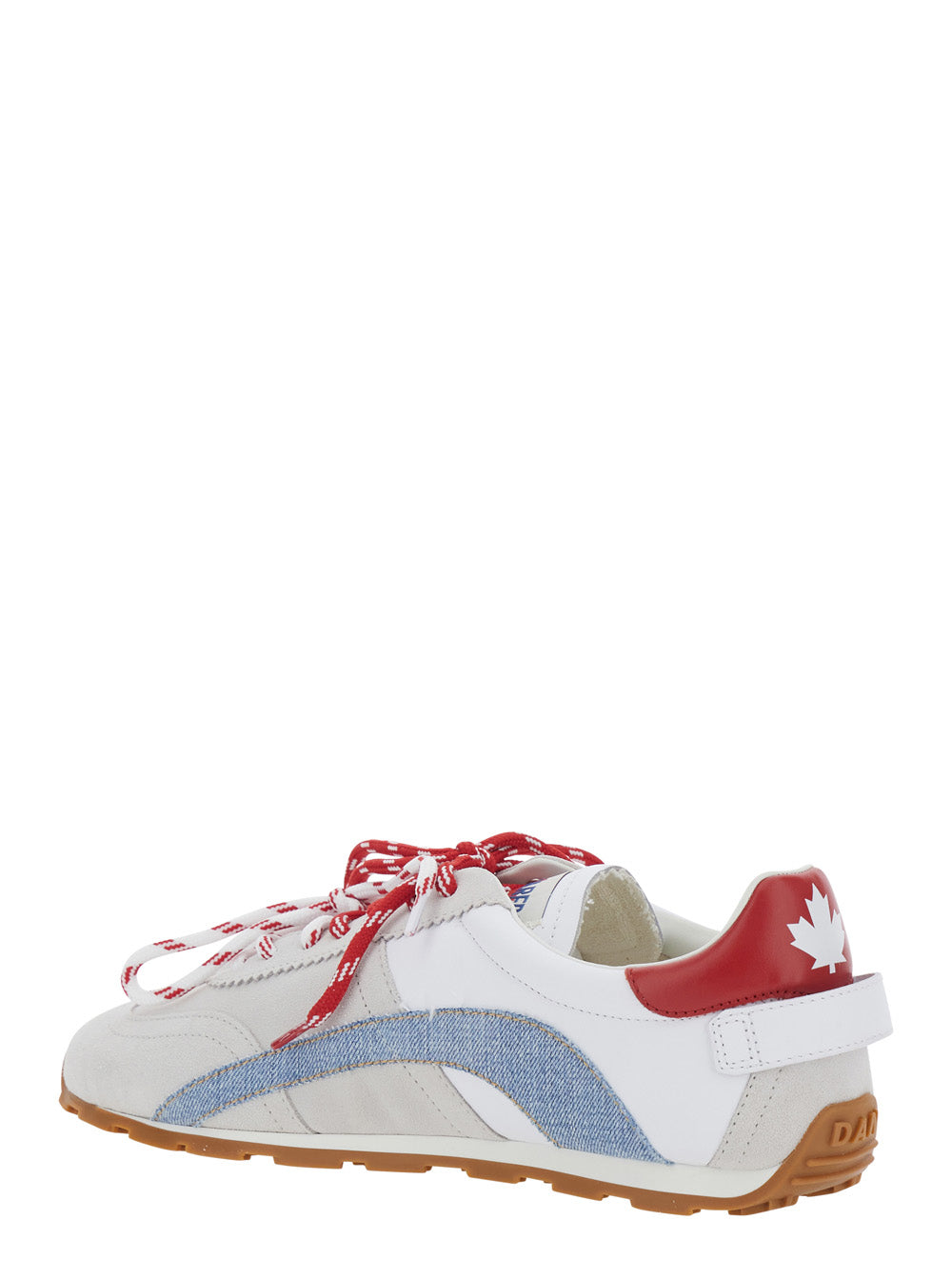 Dsquared2 Men 'Dc-642' White Low Top Sneakers With Logo Lettering On The Tongue And Logo Patch On The Back In Leather For Men DSQUARED2