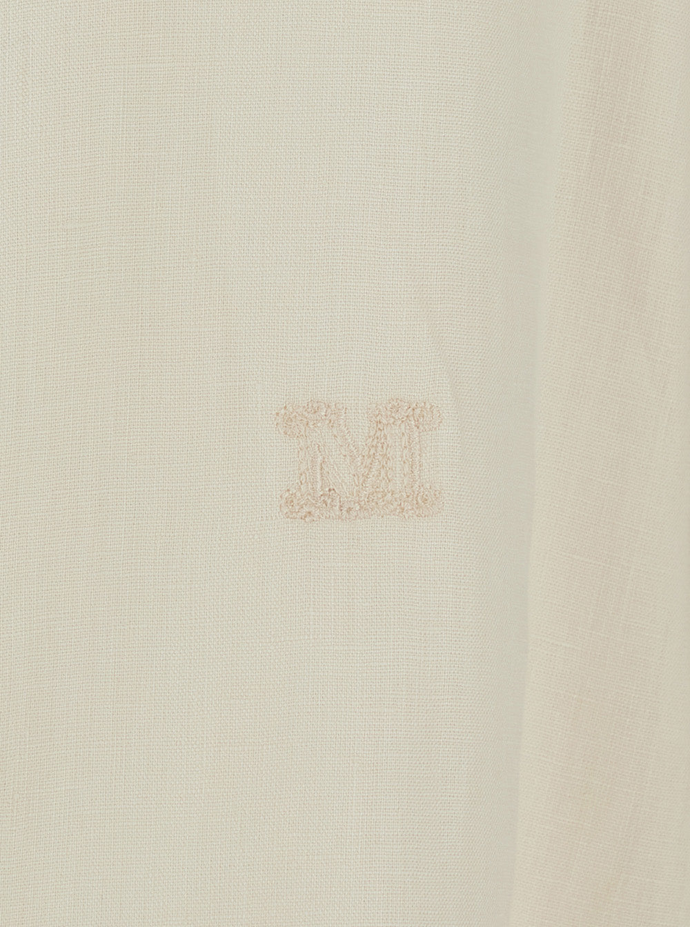 Max Mara Women Beige Long-Sleeved Shirt With Classic Collar In Linen For Women MAX MARA