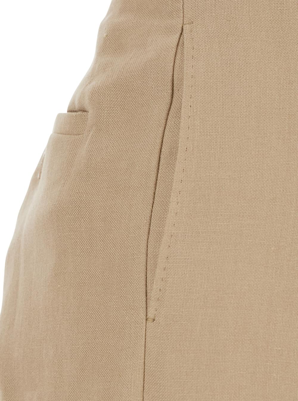 Max Mara Women Beige 'Mxsbig' Straight Leg Pants For In Linen Women MAX MARA