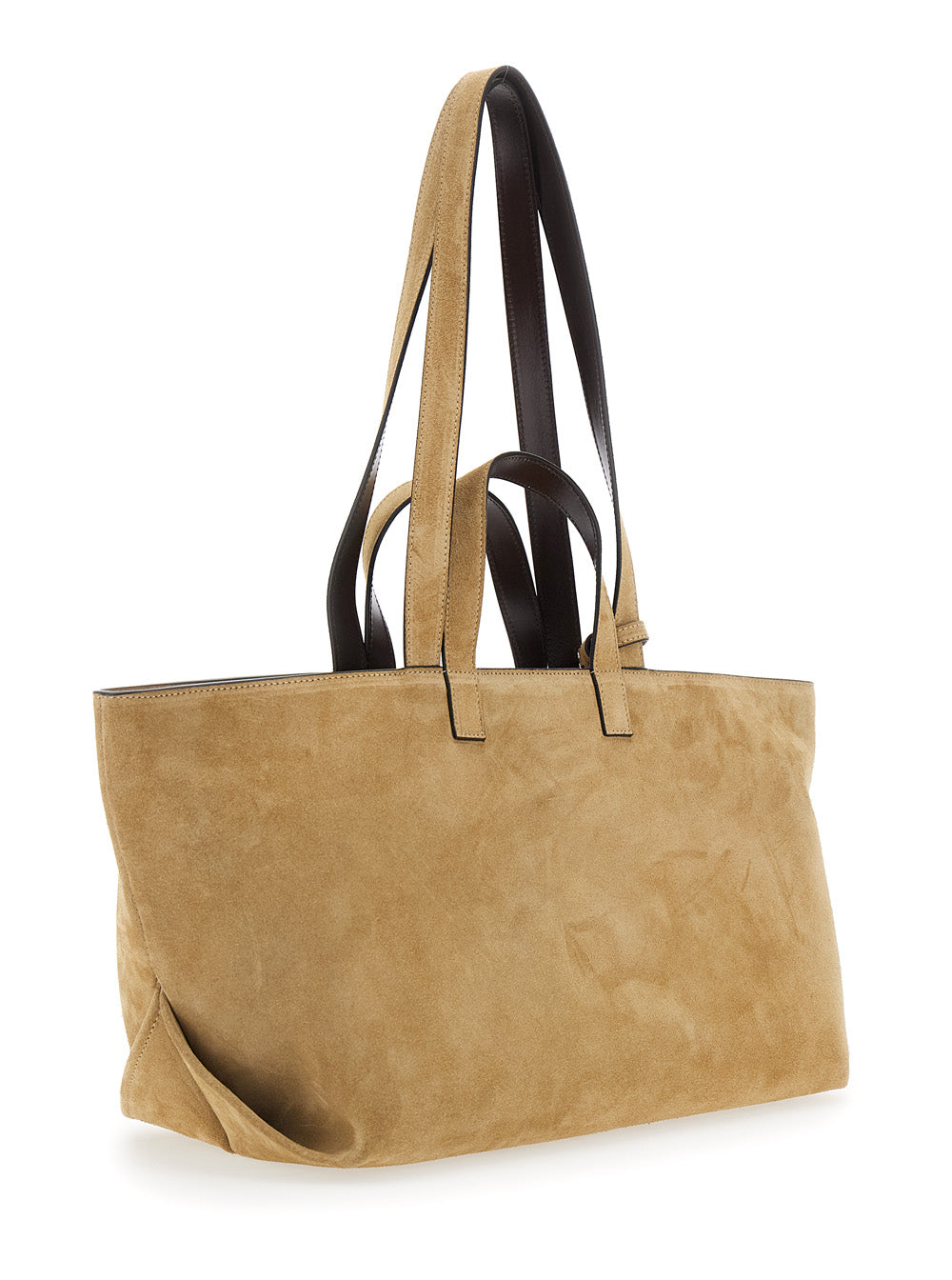 A.P.C. Women Tote Bag 'Le Drummer Suede And Smooth Leather' With Beige Leather Handles For Women A.P.C.