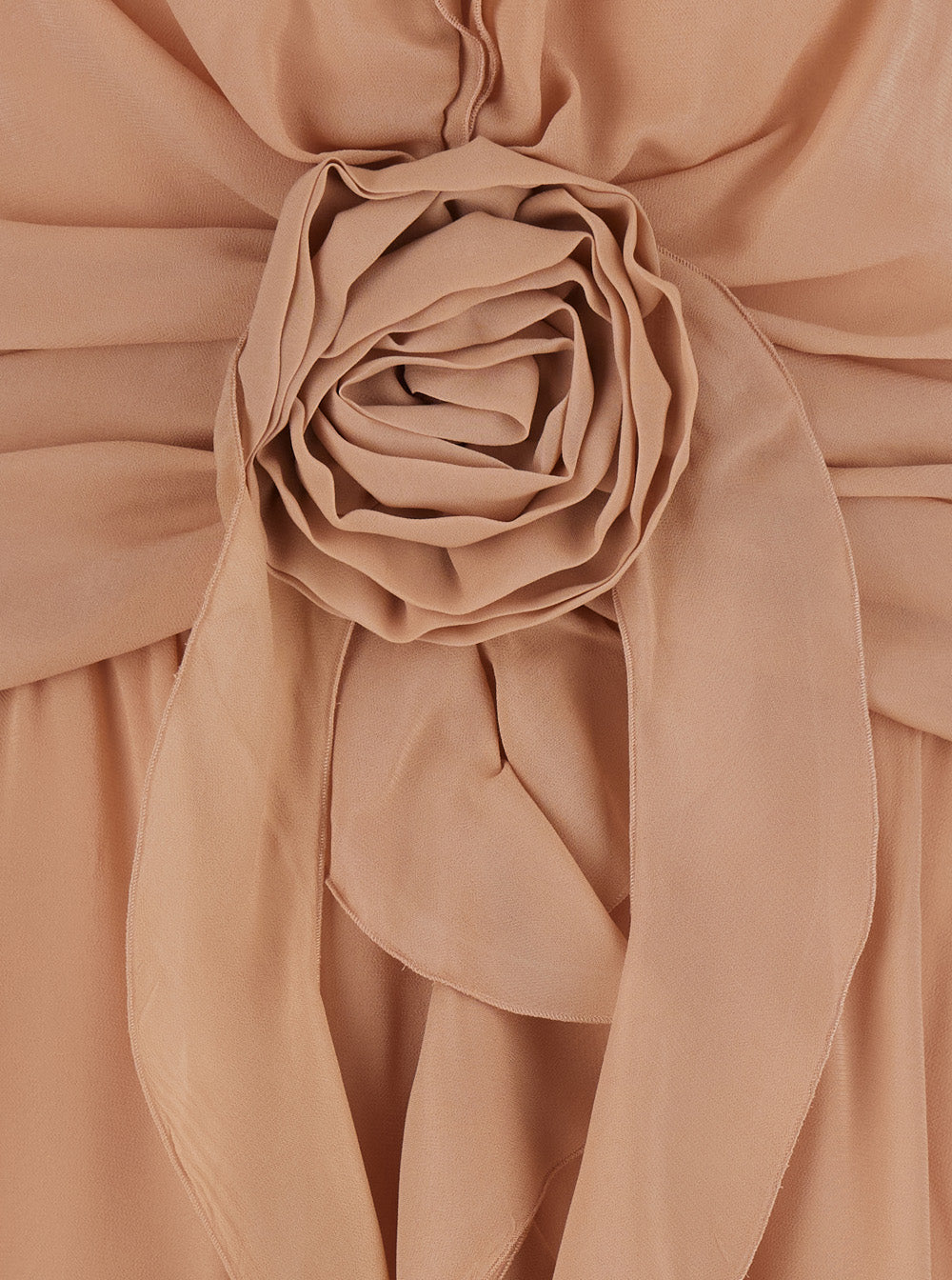 Blumarine Women Dress 'Georgette Long Dress' Pink With V-Neck And Long Sleeves In Viscose For Women BLUMARINE