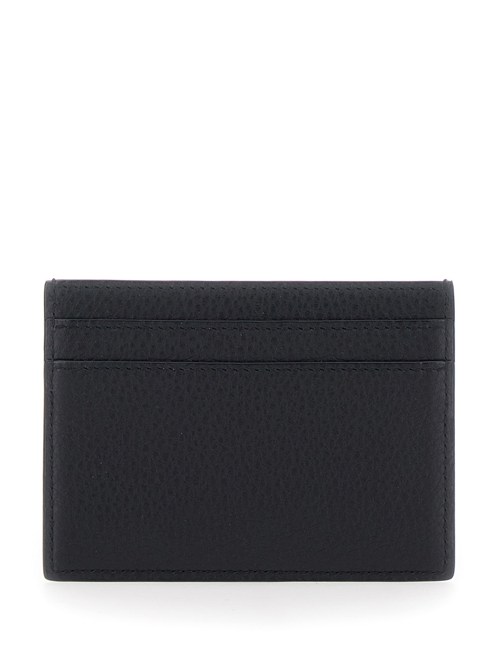 Saint Laurent Men Card Holder 'Grainy Leather' Black With Leather Details SAINT LAURENT