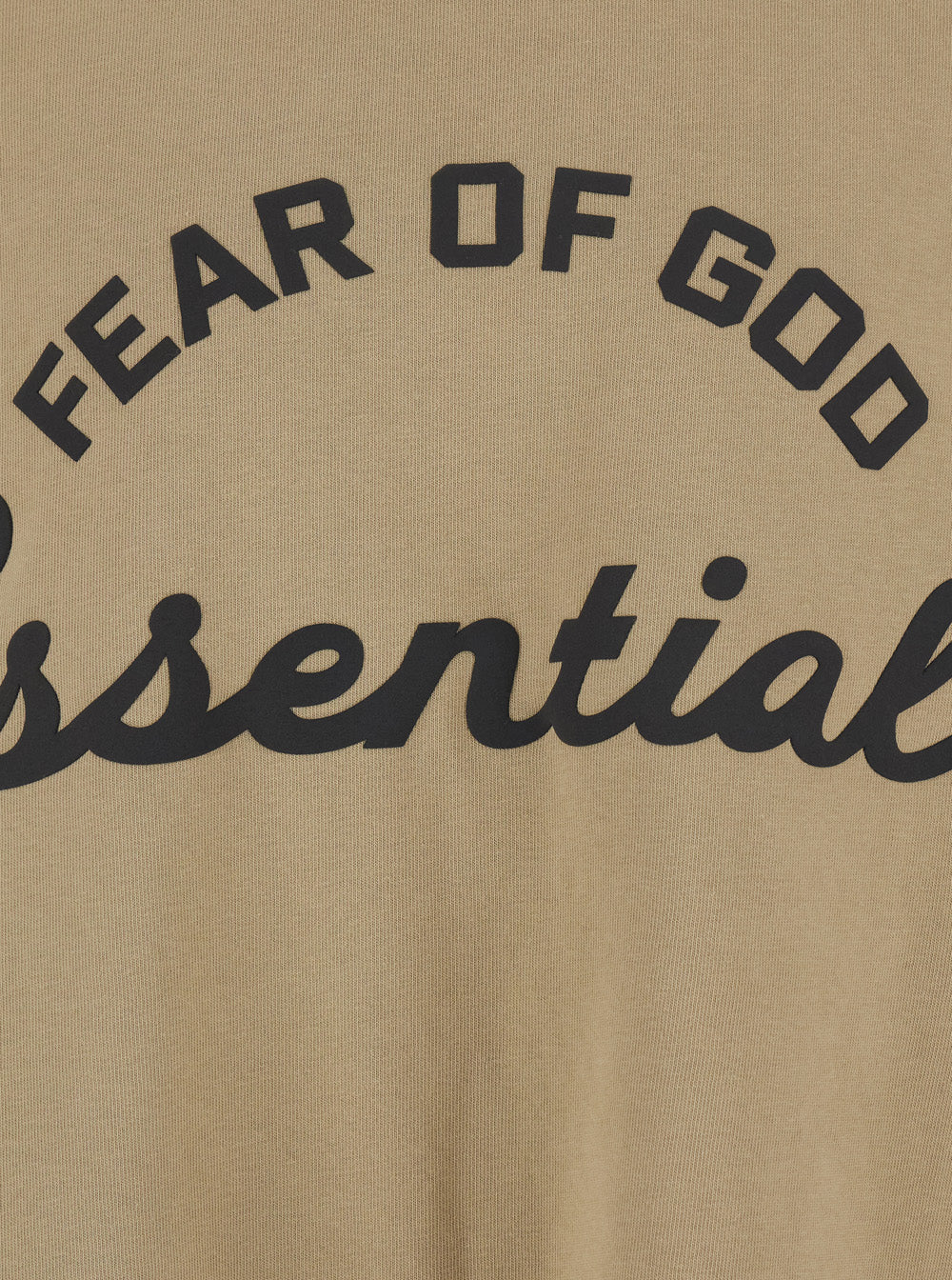 Fear Of God Men Beige Crew Neck T-Shirt With Dropped Shoulders And Maxi Logo Lettering Print On The Front In Cotton For Men FEAR OF GOD