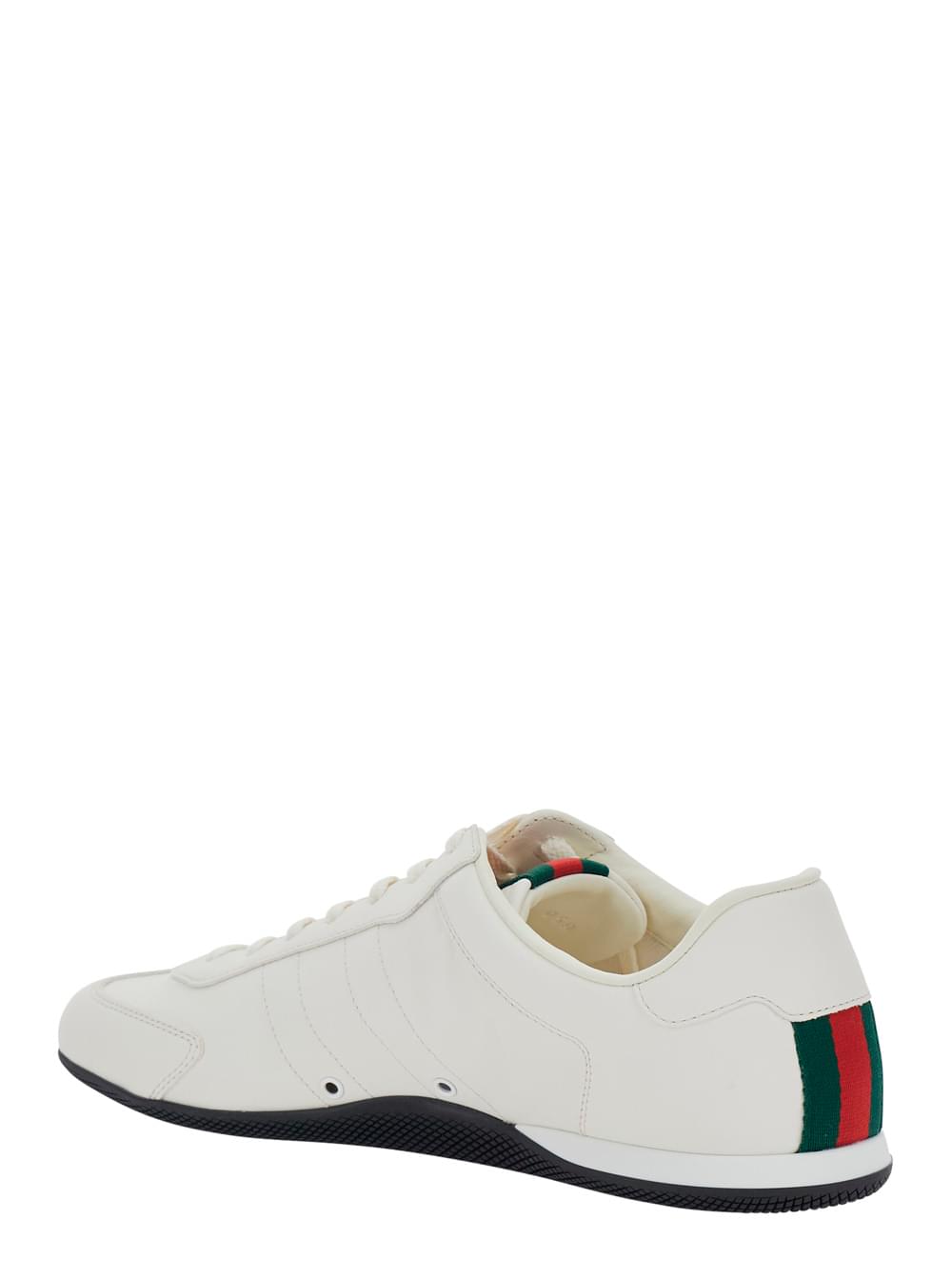 Gucci Men Sneakers 'Elan New' White With Black Leather Details For Women GUCCI