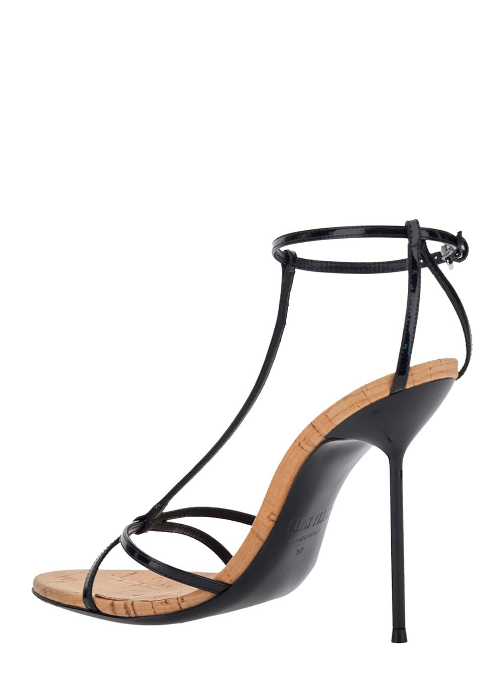 Paris Texas Women 'Lidia' Black High Heel Sandals With Adjustable Strap In Leather Women PARIS TEXAS
