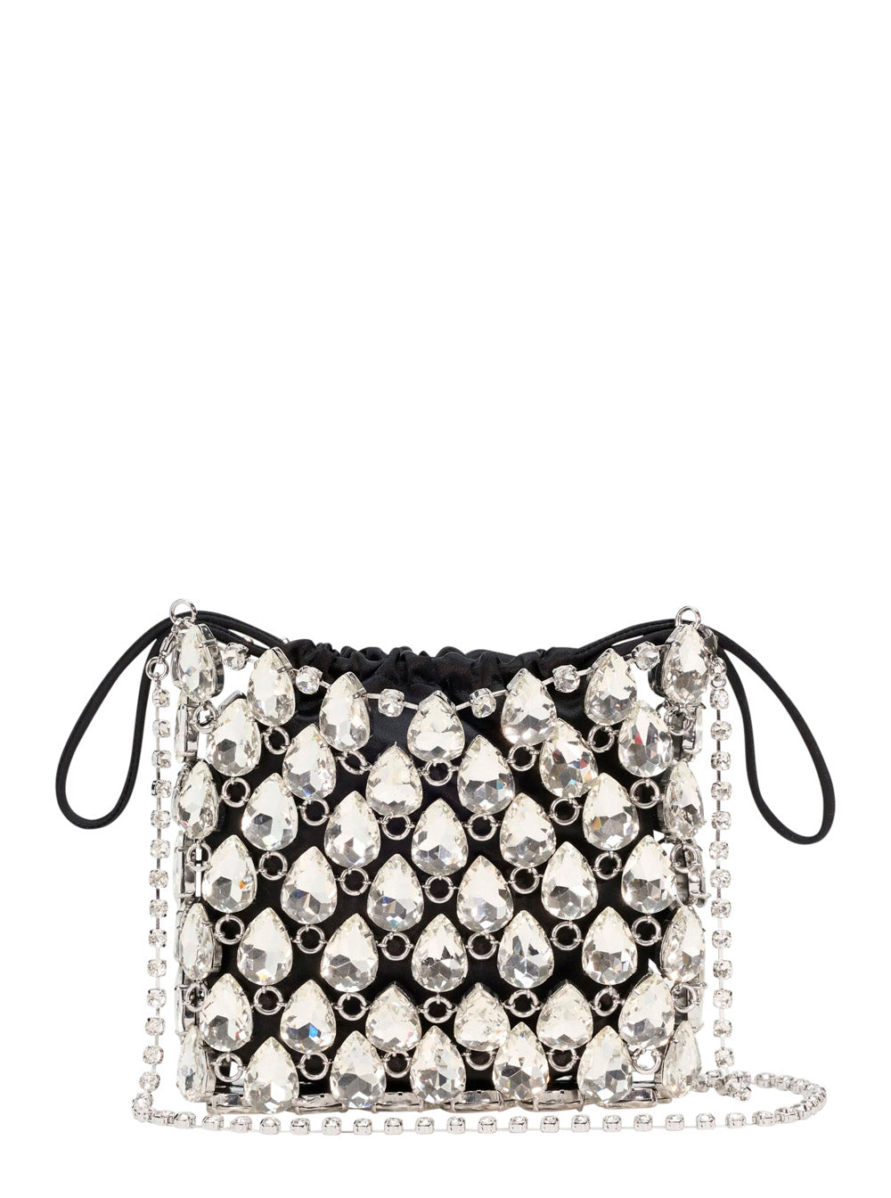 Self-Portrait Women Handbag 'Silver Crystal Chainmail Mini Bag' With Crystal Details SELF-PORTRAIT