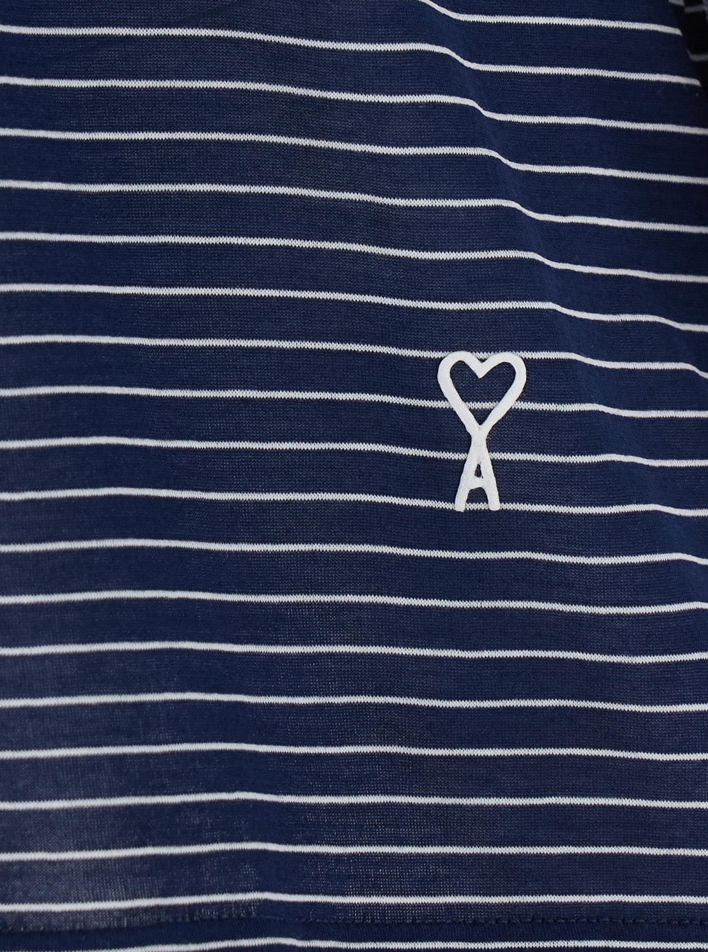 Ami Paris Women Blue Polo Shirt With Striped Motif And Embroidered Ami De Coeur Logo On The Front In Cotton For Women AMI PARIS