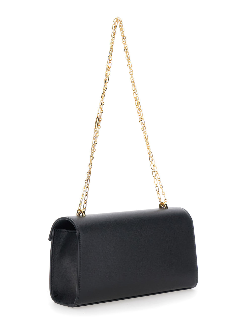 Savette Women Shoulder Bag 'Chain Symmetry' With Smooth Black Leather Chain Detail For Women SAVETTE