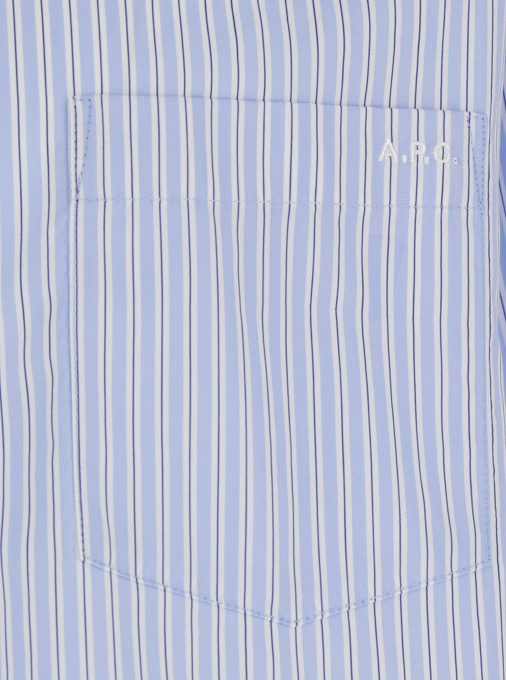 A.P.C. Men Light Blue Long-Sleeved Shirt With Classic Collar And Striped Motif In Cotton For Men A.P.C.