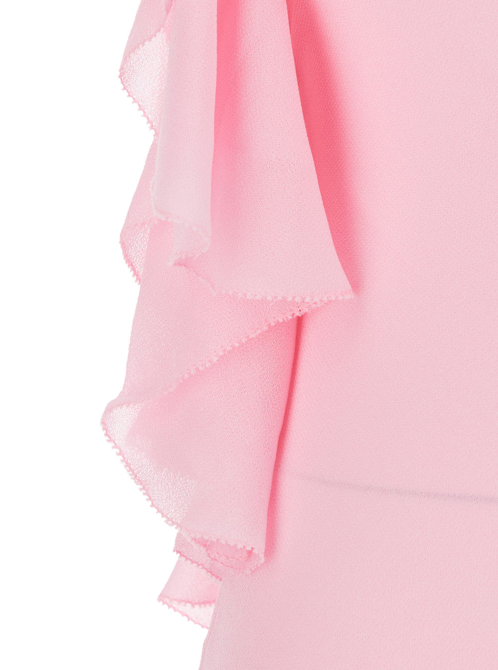 Self-Portrait Women Pink Long Dress With Ruffles In Georgette For Women SELF-PORTRAIT