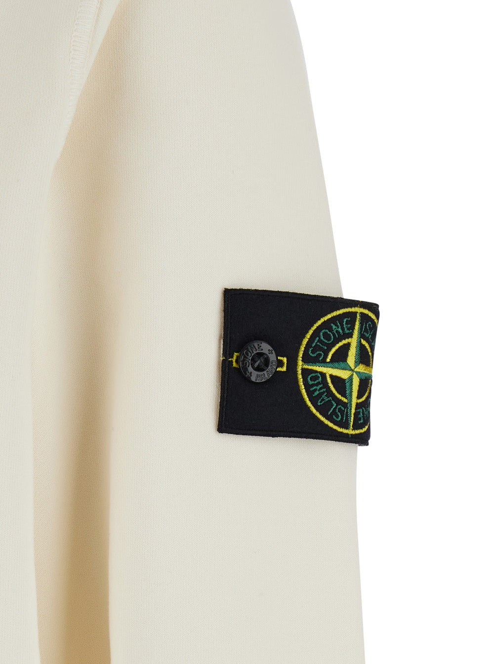 Stone Island Men Hooded Sweatshirt With Fixed Hood And Logo On The Front In White STONE ISLAND