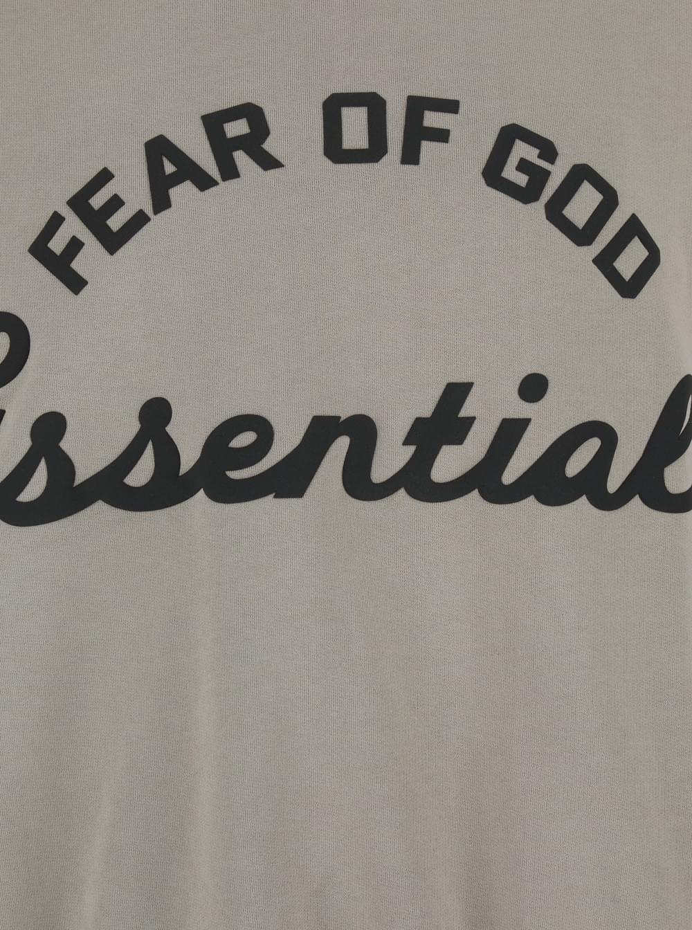 Fear Of God Men Gray Crewneck Sweatshirt With Dropped Shoulders And Maxi Logo Print On The Front In Cotton For Men FEAR OF GOD
