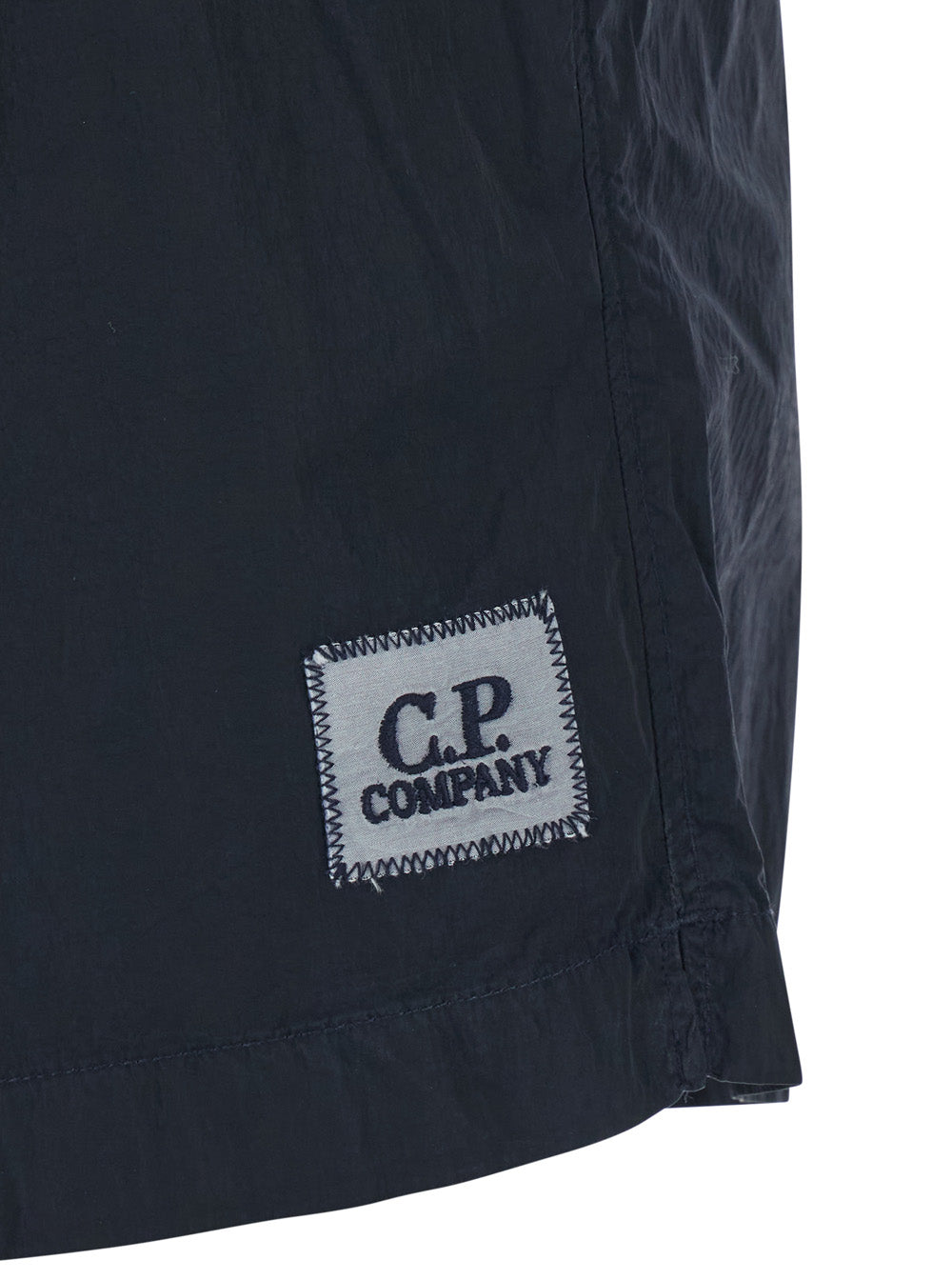 C.P. Company Men Blue Swim Shorts With Logo On The Front In Tech Fabric Men C.P. COMPANY