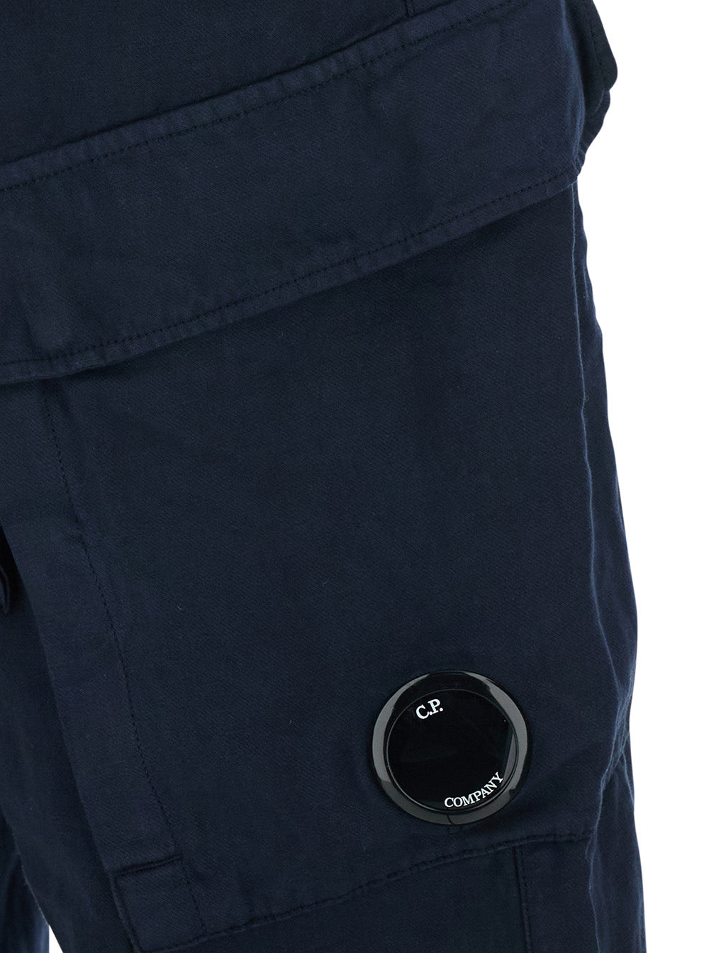 C.P. Company Men Blue Pants With Elasticated Waist And A Cargo Pocket In Cotton And Linen Blend For Men C.P. COMPANY