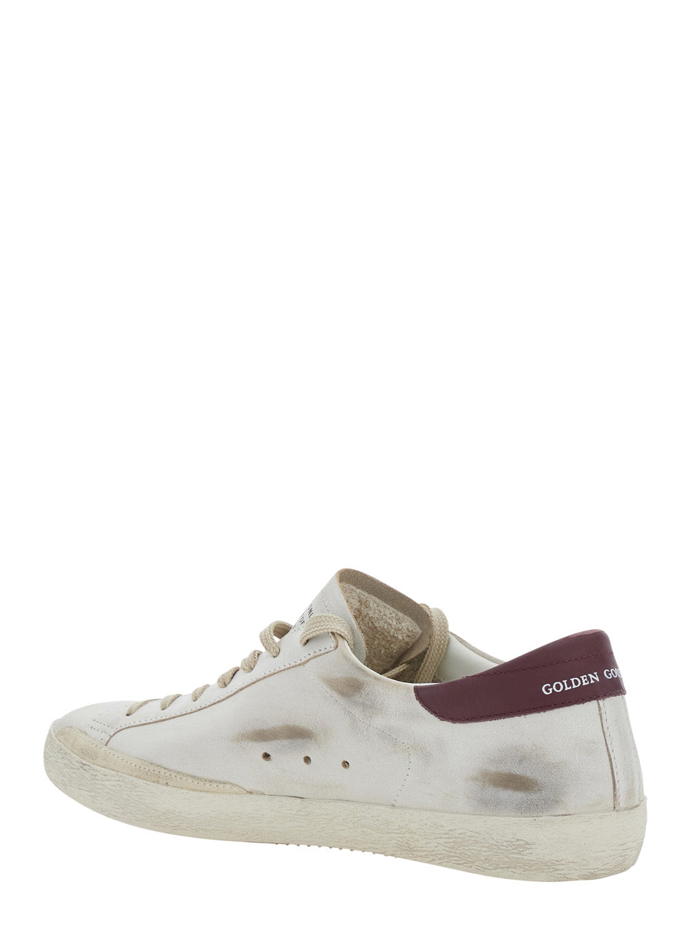 Golden Goose Men Superstar' White Low Top Sneakers With Star Patch On The Side And Logo Lettering On The Heel In White Leather For Men GOLDEN GOOSE