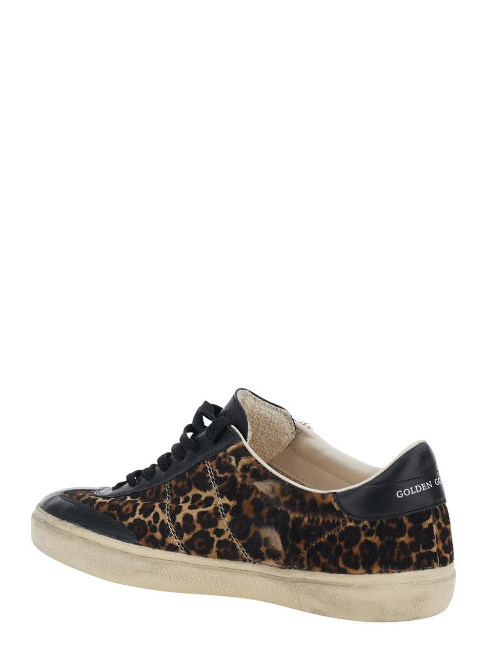 Golden Goose Men 'Soul-Star' Brown Sneaker Low Top With Logo Patch On The Tongue And Leopard Motif In Leather Men GOLDEN GOOSE