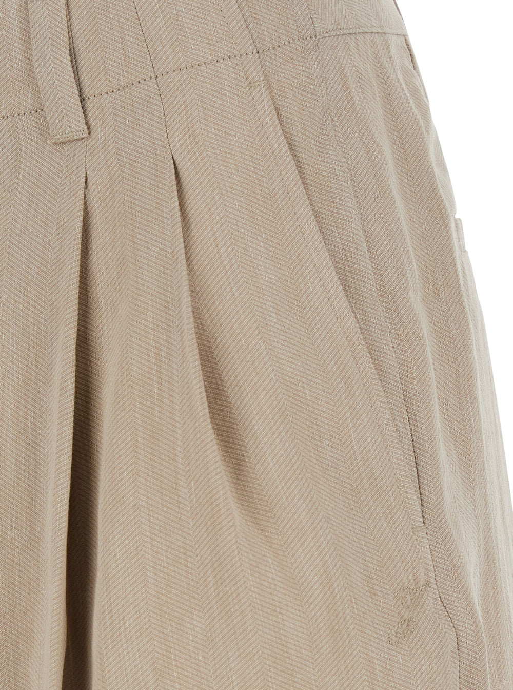 Jacquemus Men 'Le Short Pastro' Beige Shorts With Turn-Up Hem In Linen Blend For Men JACQUEMUS