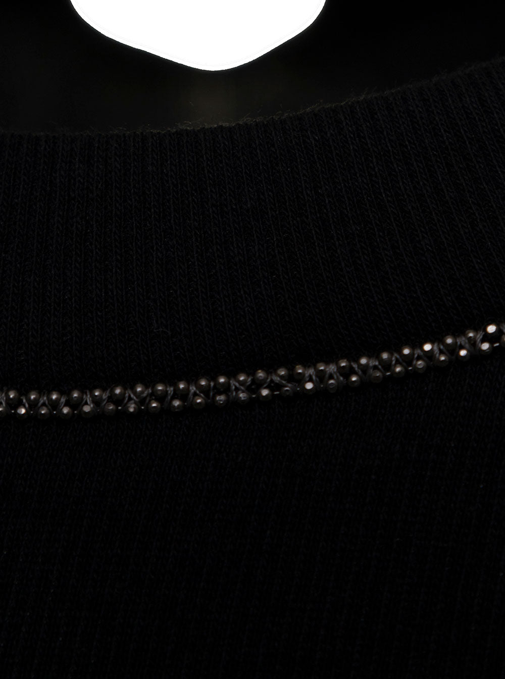 Brunello Cucinelli Women Black Long Sleeve T-Shirt With Round Neck And Monile Details In Cotton Women BRUNELLO CUCINELLI