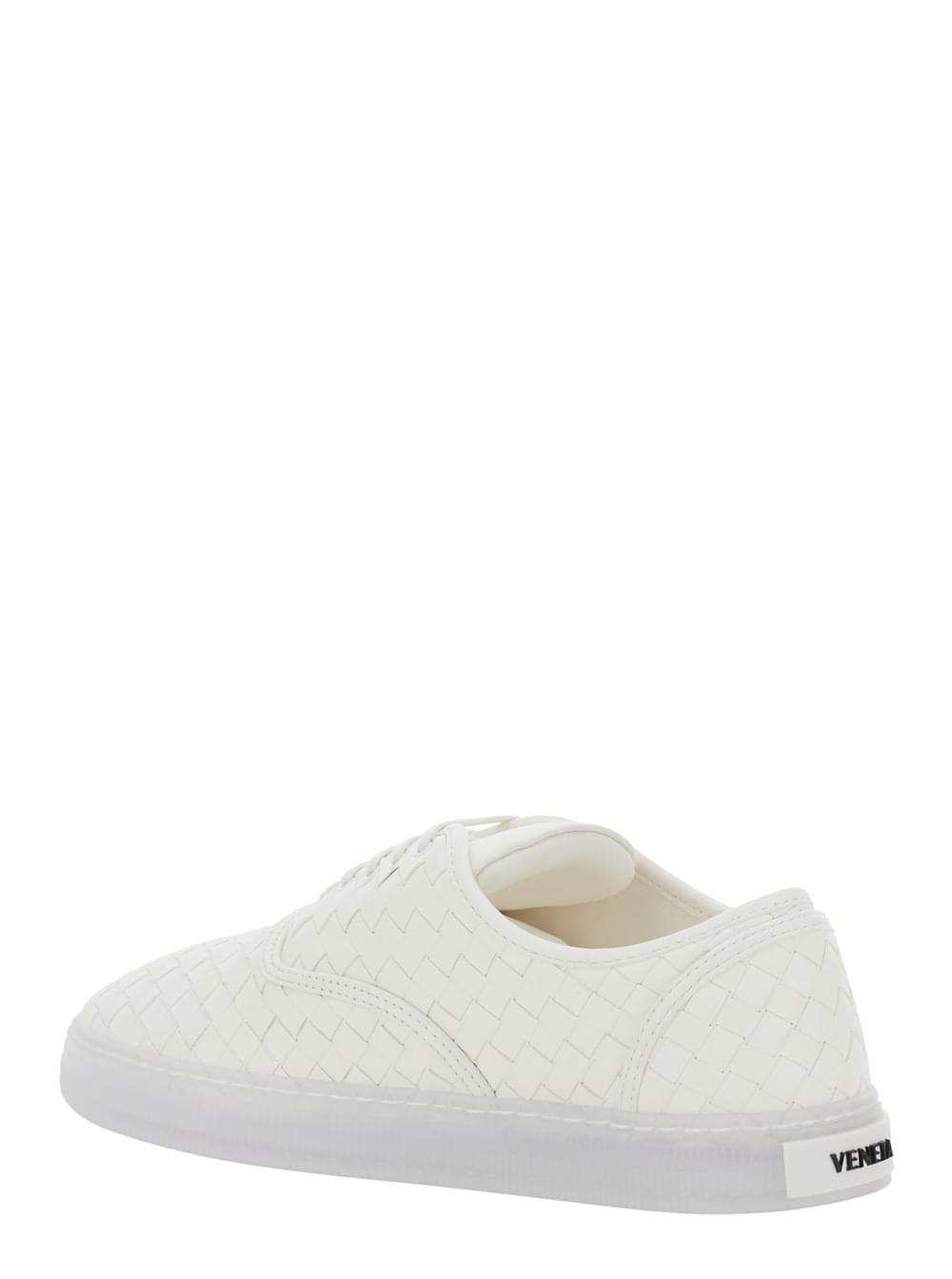 Bottega Veneta Women 'Serenawhite Sneakers With Logo Lettering On The Tongue And Intreccio Motif In Leather For Women BOTTEGA VENETA