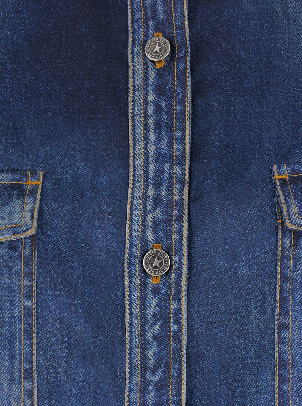 Golden Goose Women Blue Long-Sleeved Shirt With Classic Collar And Vintage Effect In Denim For Women GOLDEN GOOSE