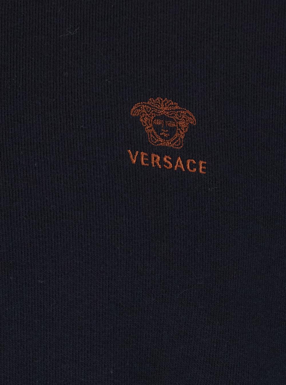 Versace Men Blue Hoodie With Fixed Hood For Women VERSACE