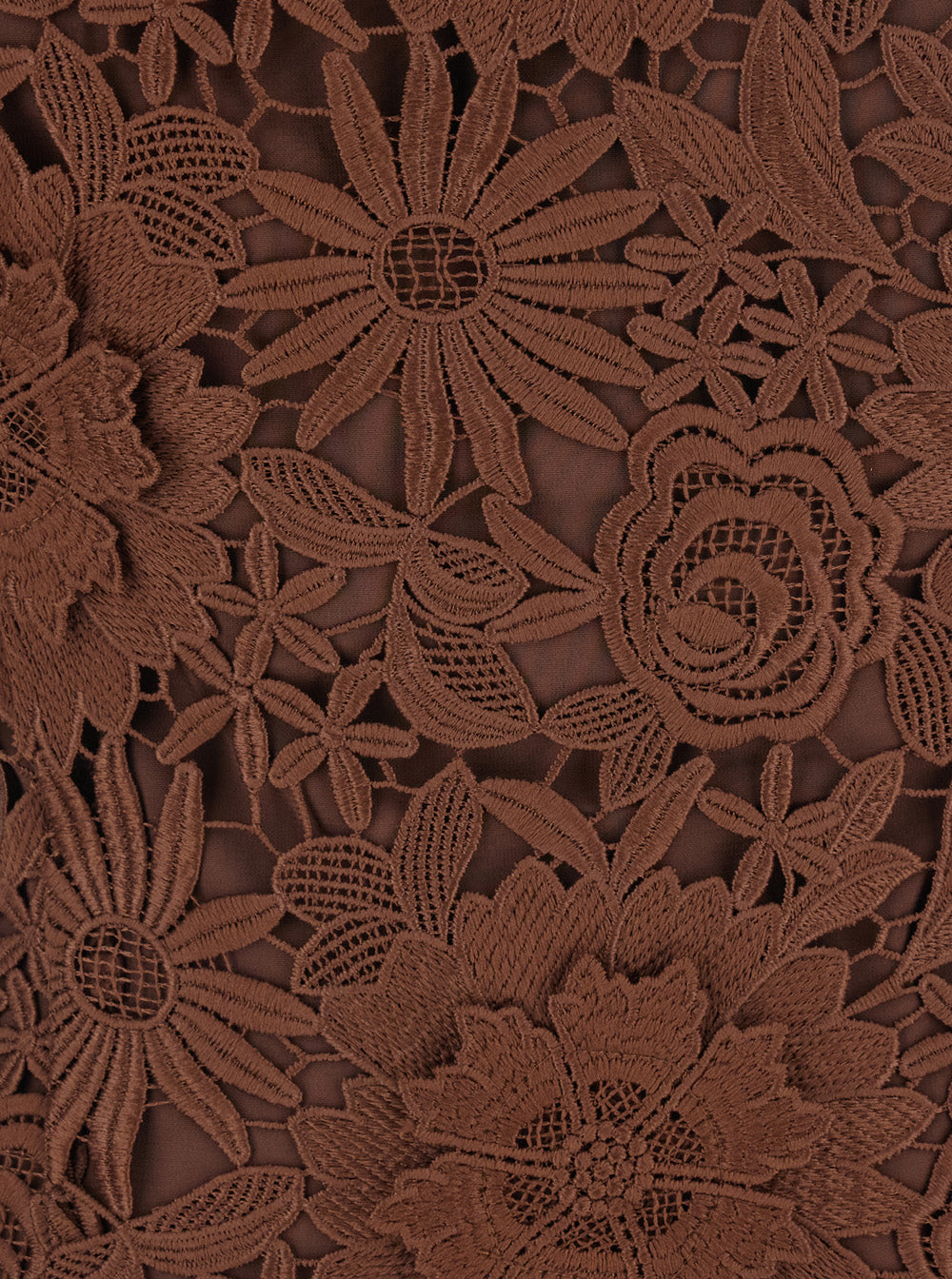Rotate Women Brown Midi Dress With All-Over Floral Embroidery And Off Shoulder Design In Tech Fabric For Women