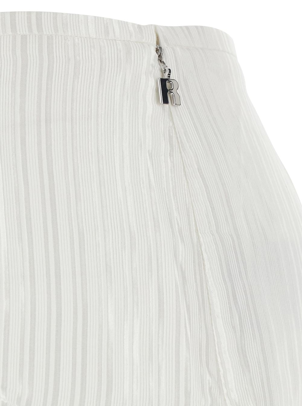 Rotate Women White Flowing Striped Shorts In Viscose And Cotton For Women ROTATE