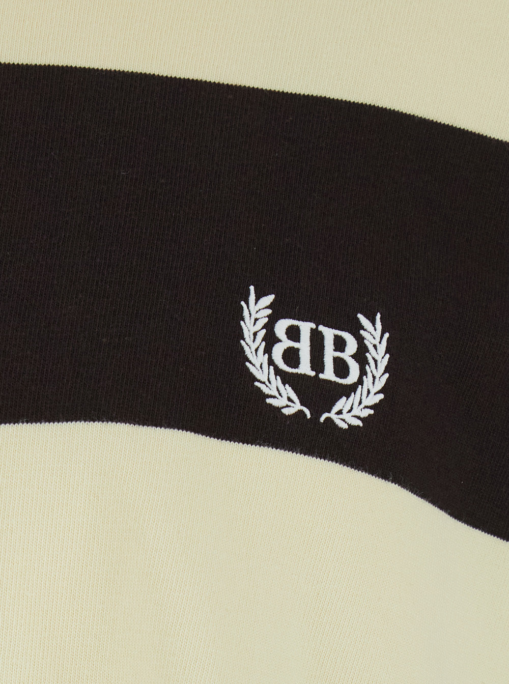 Balenciaga Men Brown Long Sleeve Polo Shirt With Logo Embroidery On The Front And All-Over Stripes In Cotton For Men BALENCIAGA