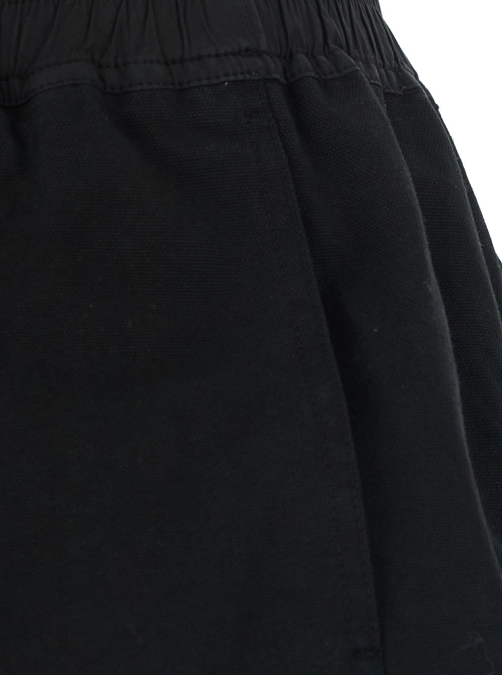 Drkshdw Men Black Shorts With Elasticated Drawstring Waist And Zip At The Back In Cotton For Men DRKSHDW