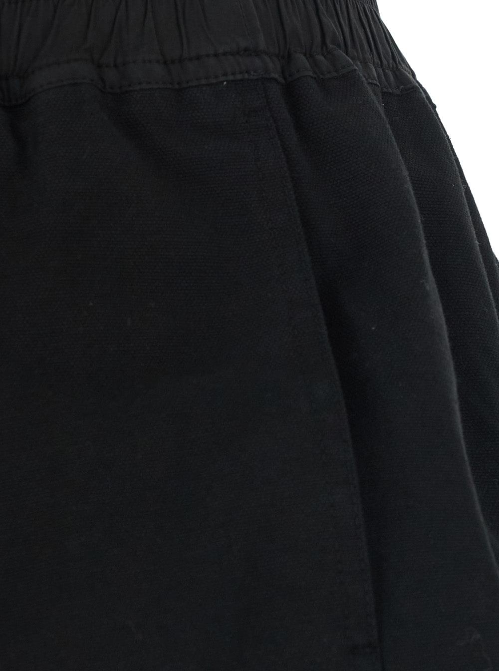 Drkshdw Men Black Shorts With Elasticated Drawstring Waist And Zip At The Back In Cotton For Men DRKSHDW