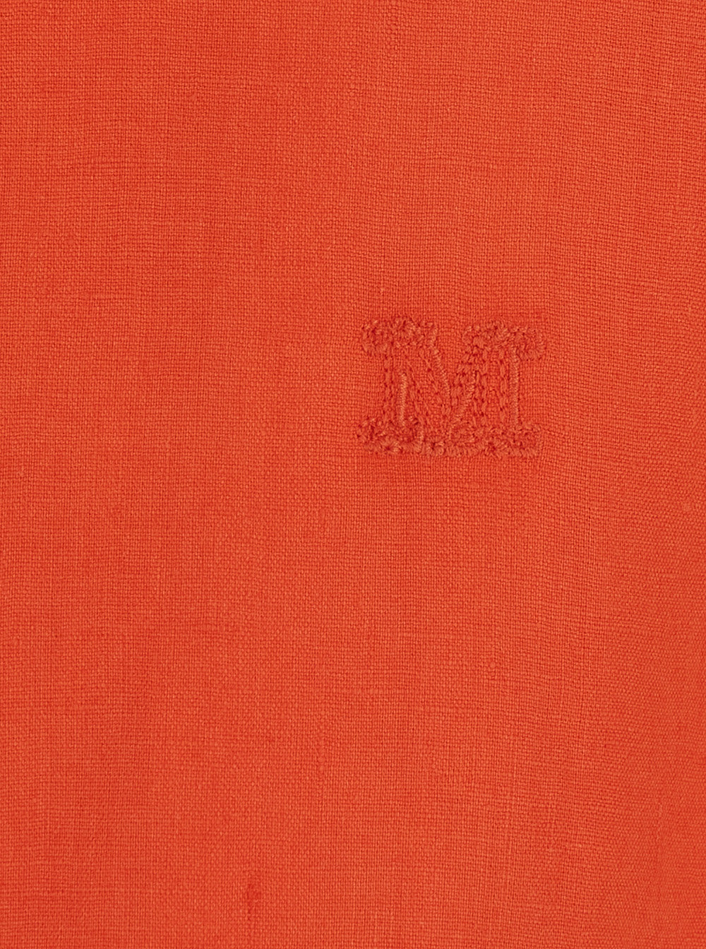 Max Mara Women Red Shirt With Classic Collar And Tone-On-Tone Logo Embroidery In Linen For Women MAX MARA