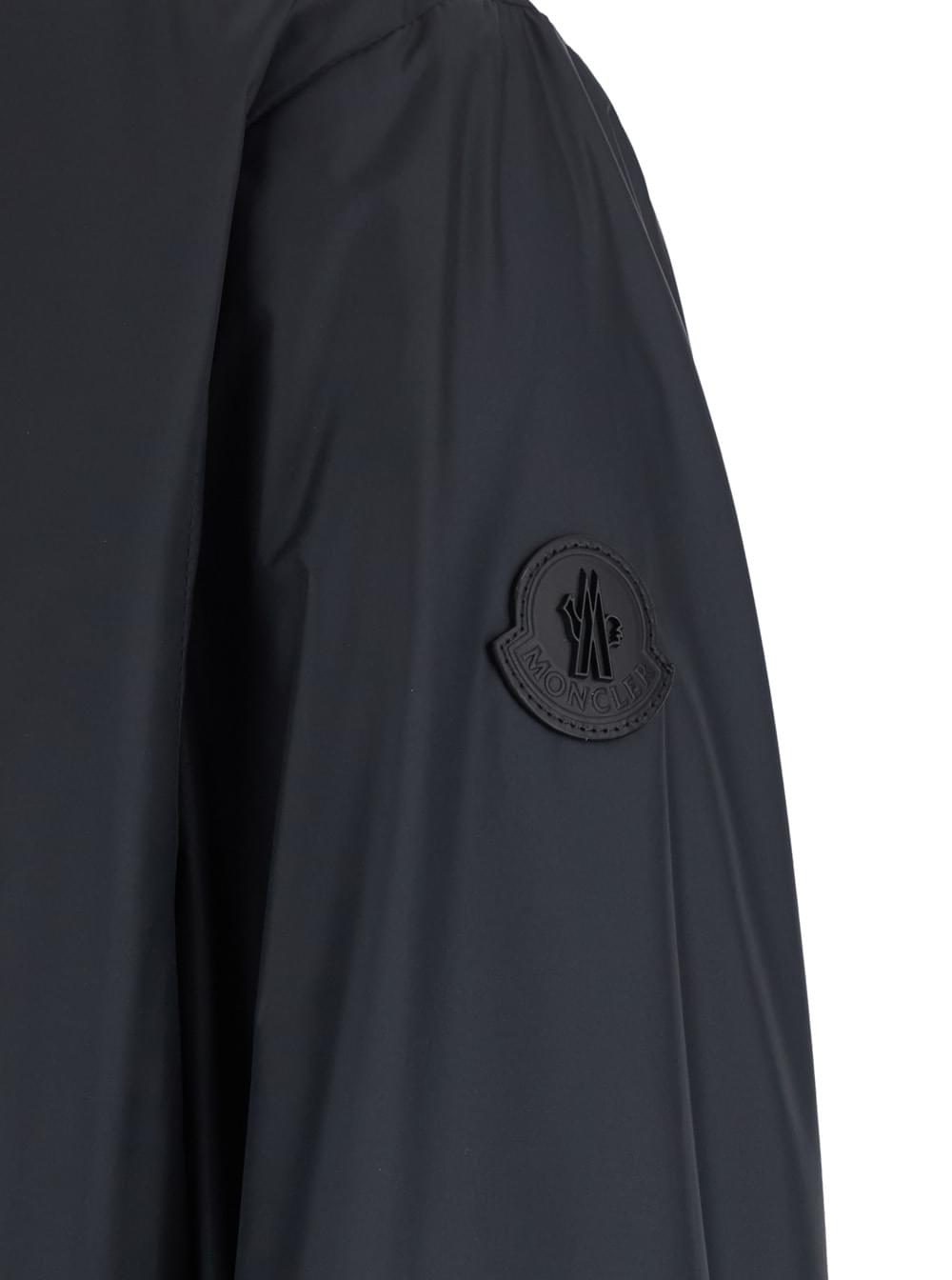 Moncler Men 'Meidassa' Black Jacket With High Collar And Logo Patch On The Sleeve In Tech Fabric Man MONCLER