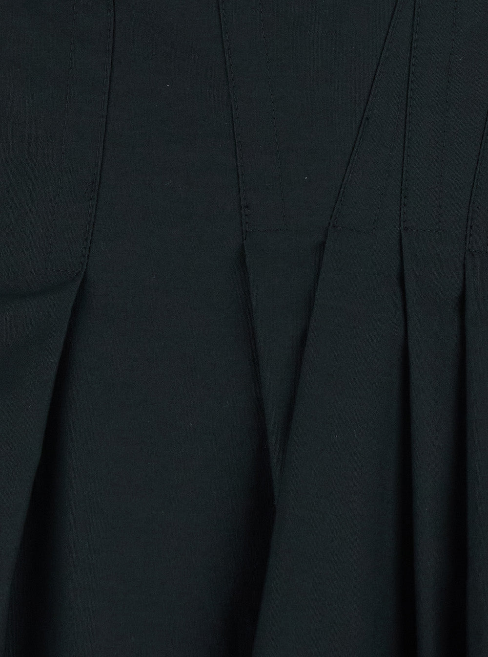 Sportmax Women 'Xara' Black Dress With Round Neckline And Pleated Design In Cotton Women SPORTMAX