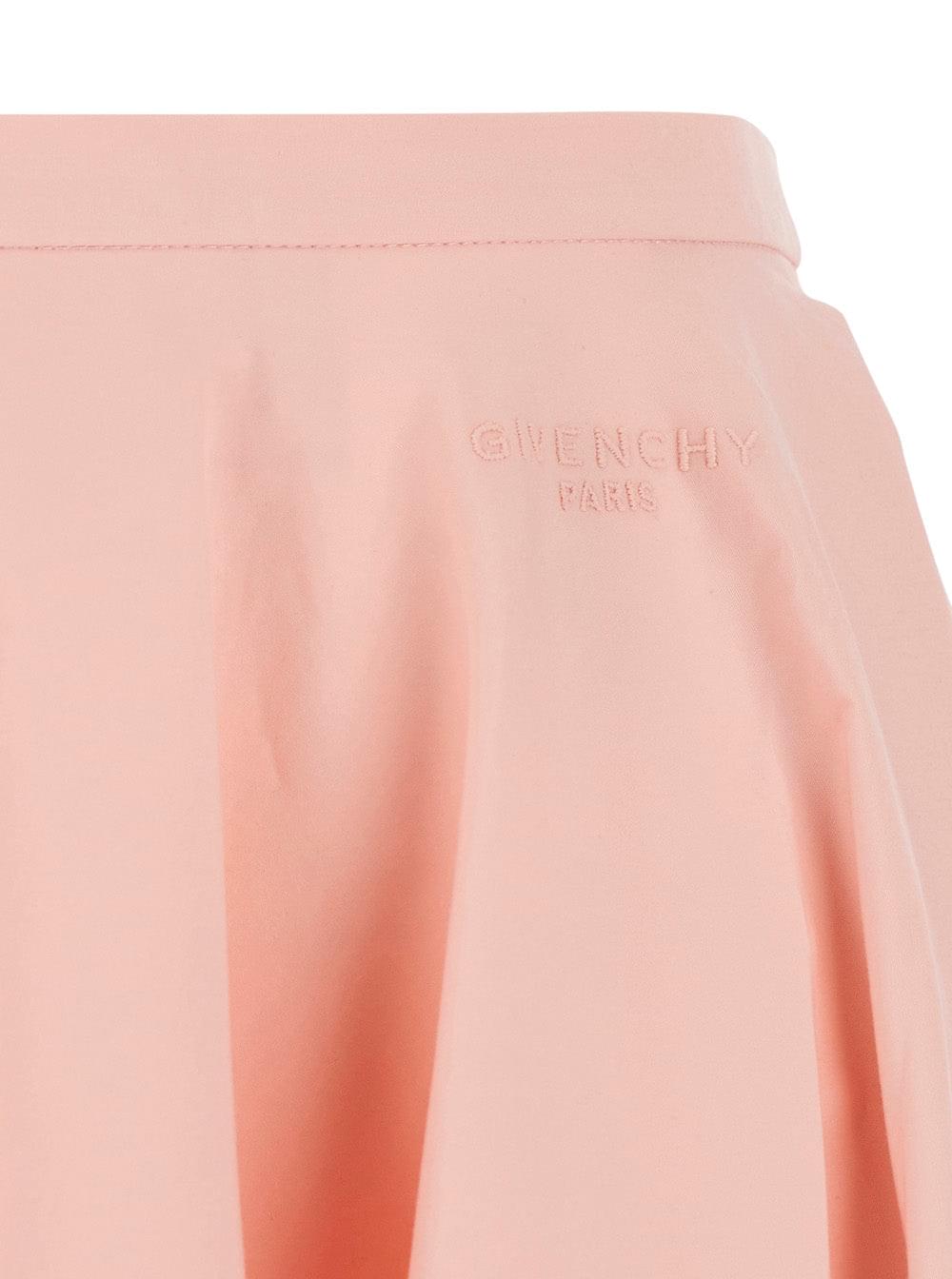 Givenchy Women Pink A-Line Skirt With Flared Design In Cotton For Women GIVENCHY