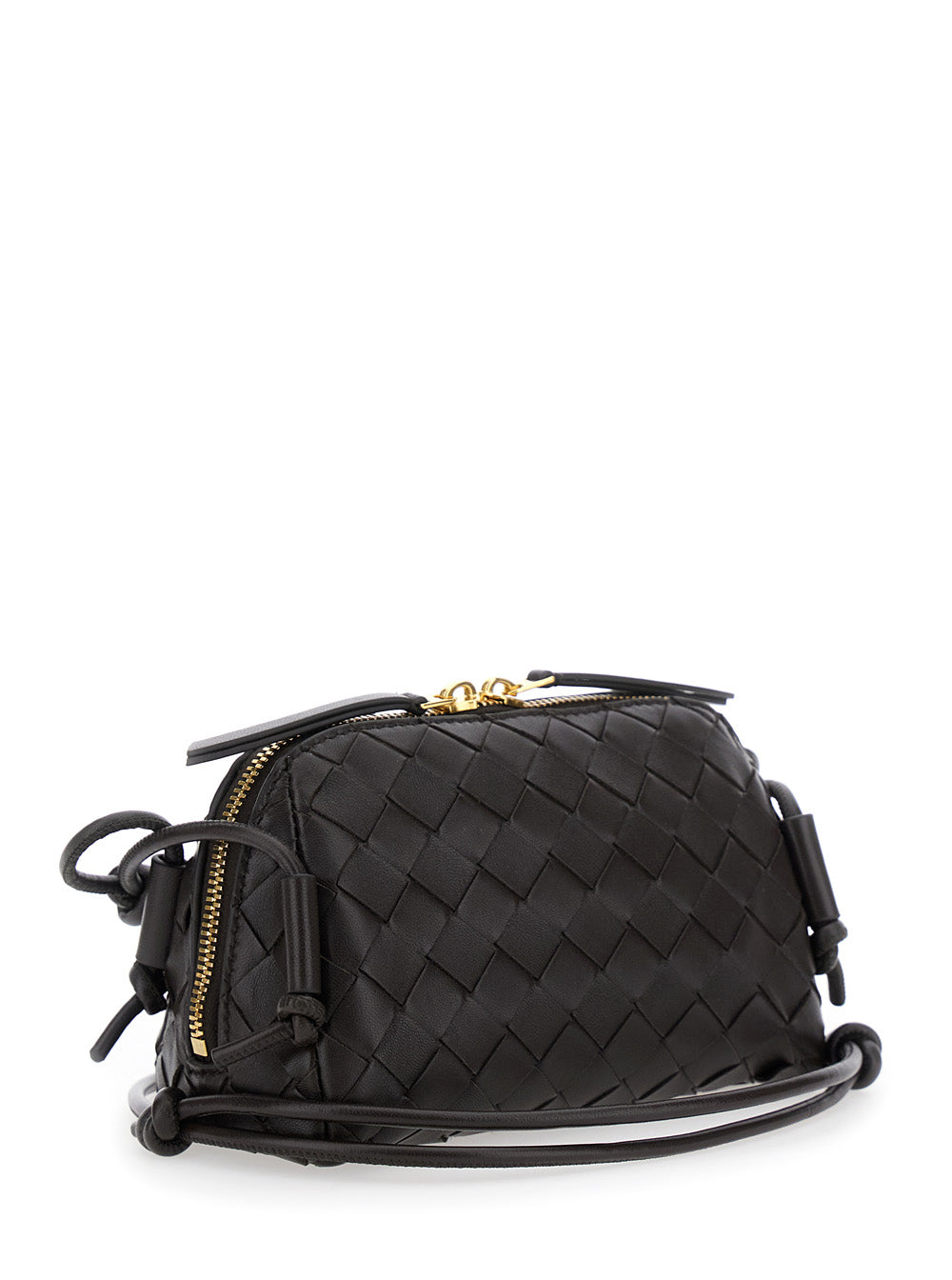 Bottega Veneta Women 'Concert' Brown Crossbody Bag With Adjustable Strap And Intreccio Motif In Suede For Women BOTTEGA VENETA