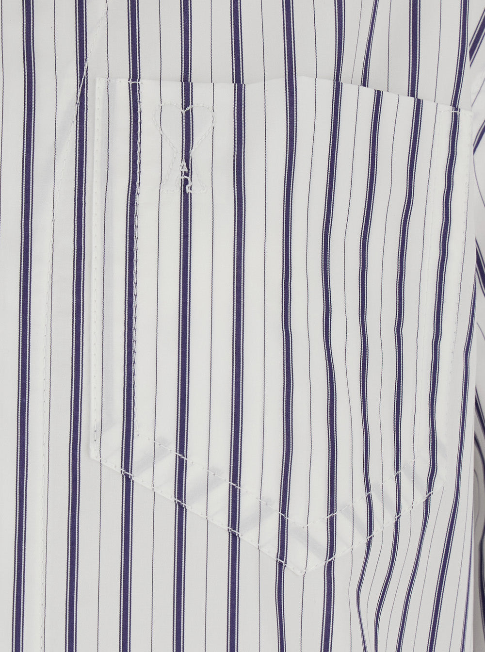 Ami Paris Women White Shirt With Classic Collar And All-Over Striped Pattern In Cotton For Women AMI PARIS
