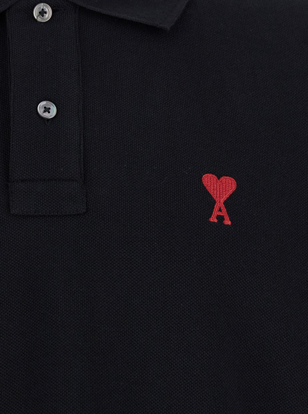 Ami Paris Men Polo Shirt With Embroidered Adc Logo On The Front In Black Cotton For Men AMI PARIS