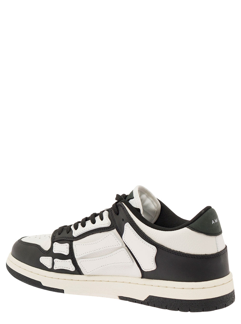 Amiri Men Sneaker 'Skel Top Low' With Skeleton Applications In White And Black Leather For Men AMIRI