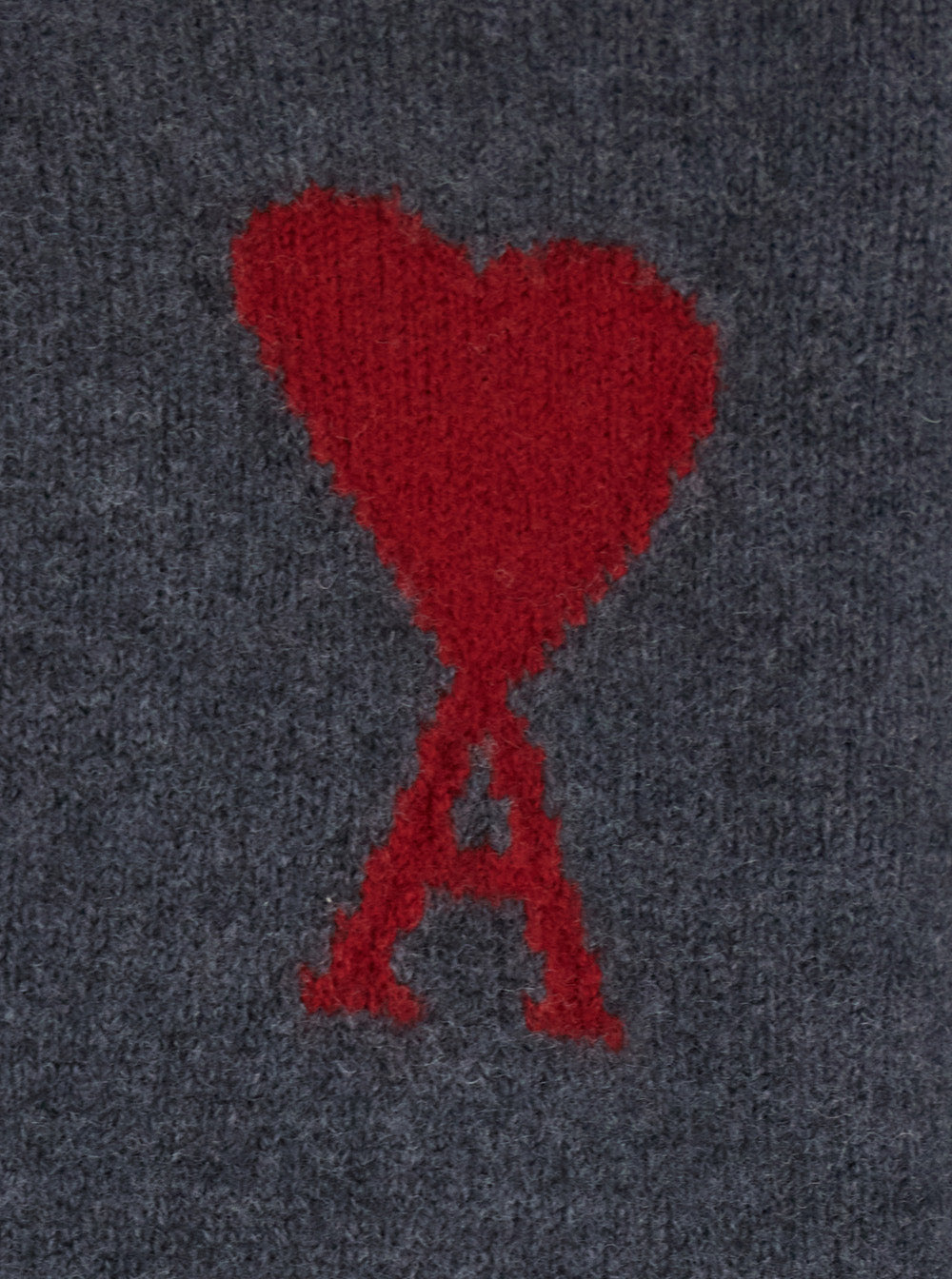 Ami Paris Men Crewneck Sweater With Dropped Shoulders And Adc Embroidery On The Front In Gray Wool For Men AMI PARIS