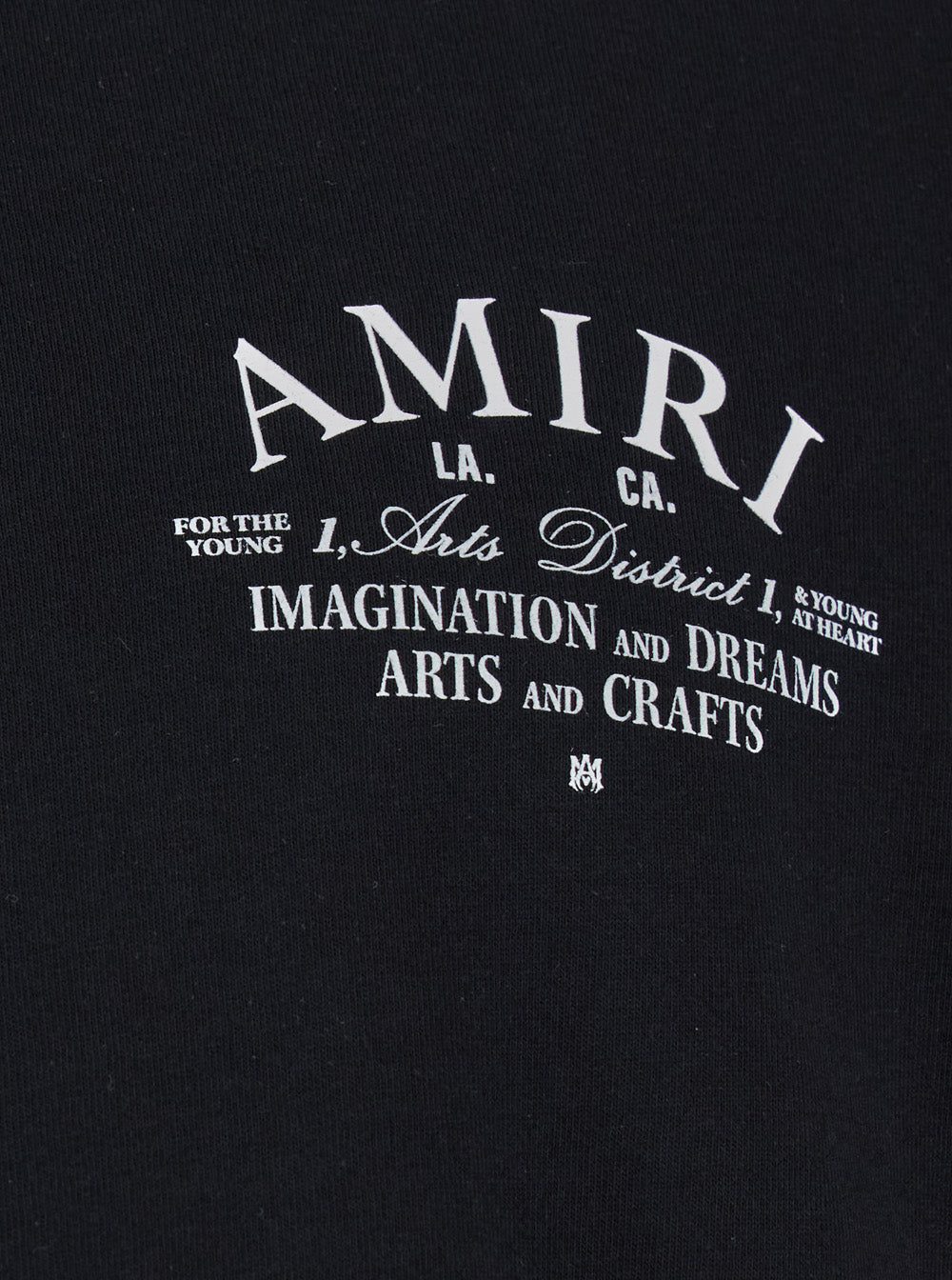 Amiri Men Black Crewneck T-Shirt With Amiri Arts District Logo Print In Cotton Man AMIRI