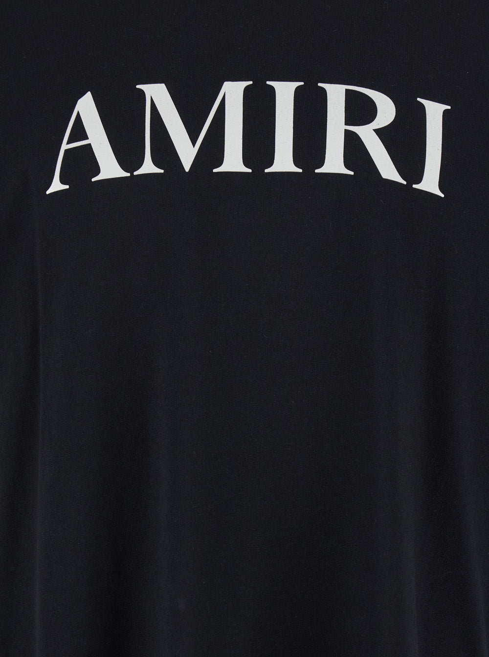 Amiri Men Black Crewneck T-Shirt With Logo Lettering Print On The Front In Cotton Man AMIRI